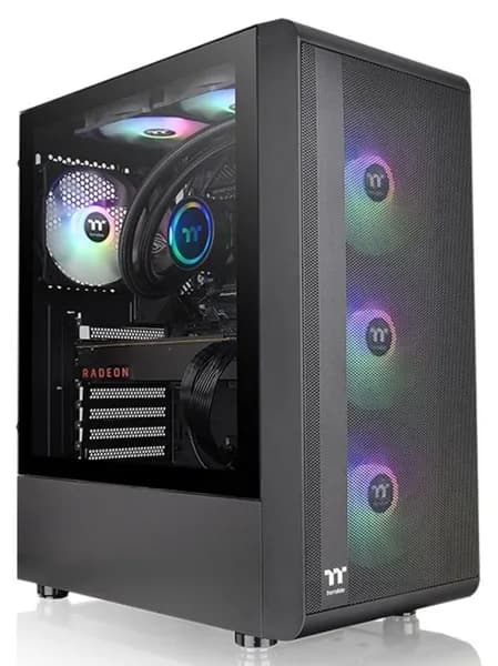 Компьютерный корпус Thermaltake S200 TG ARGB черный, ATX / Micro-ATX / Mini-ITX, стеклянная боковая панель, поддержка видеокарт до 330 мм, без блока питания