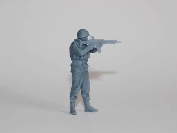 "Солдат №4" Фигурка в масштабе 1:43 для диорам и коллекционирования. (Одна деталь) Высота фигурки 4 см.