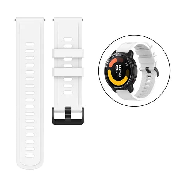 Силиконовый ремешок для часов Xiaomi Watch S1 Active и Xiaomi Watch Color белого цвета