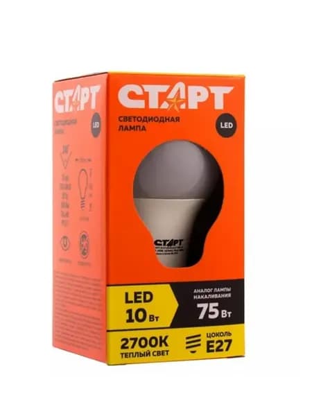 Лампа светодиодная Eco Led GLS E27 10W 3000К, 1 шт
