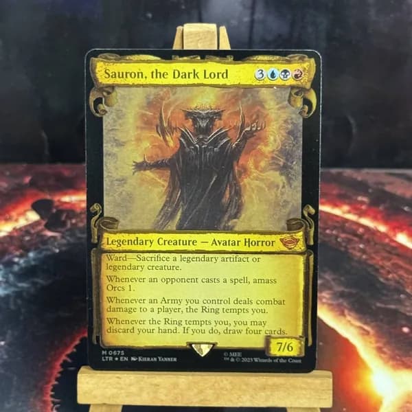 Магия сбора прокси-карт Высококачественные нефольговые Sauron, the Dark Lord LTR #675 Silver Foil