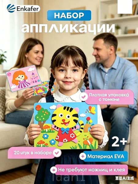 Набор для творчества аппликации 20 штук