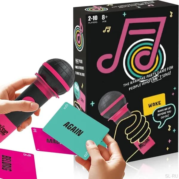 Игра для караоке-вечеринок Mic Karaoke Party Game Игра для музыкальных вечеринок для игроков, Карточные музыкальные игры с текстами песен для семейных и взрослых подарков на