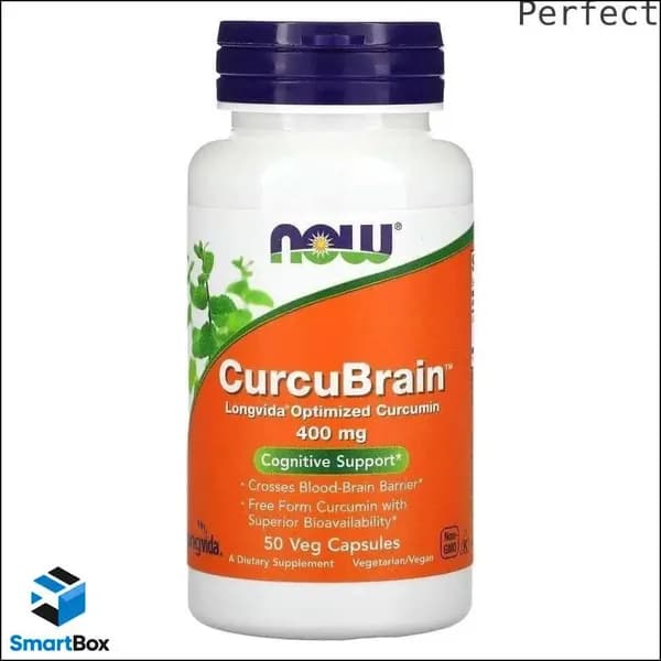 Foods, CurcuBrain, когнитивная поддержка, 400 мг, 50 растительных капсул Perfect
