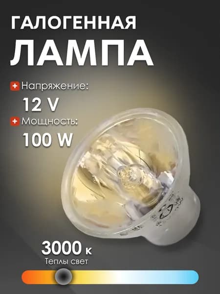 BR3019 Лампа галогенная 12V100W ножки 0.8мм