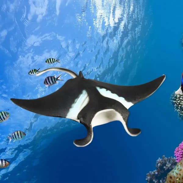 Модель морского животного летучий скат, черного цвета, для игры детей