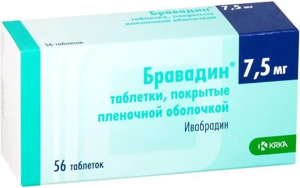 Бравадин, таблетки покрыт. плен. об. 7.5 мг, 56 шт.