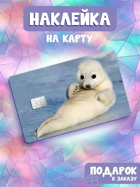 Милые тюлени и нерпы, Наклейка на банковскую карту