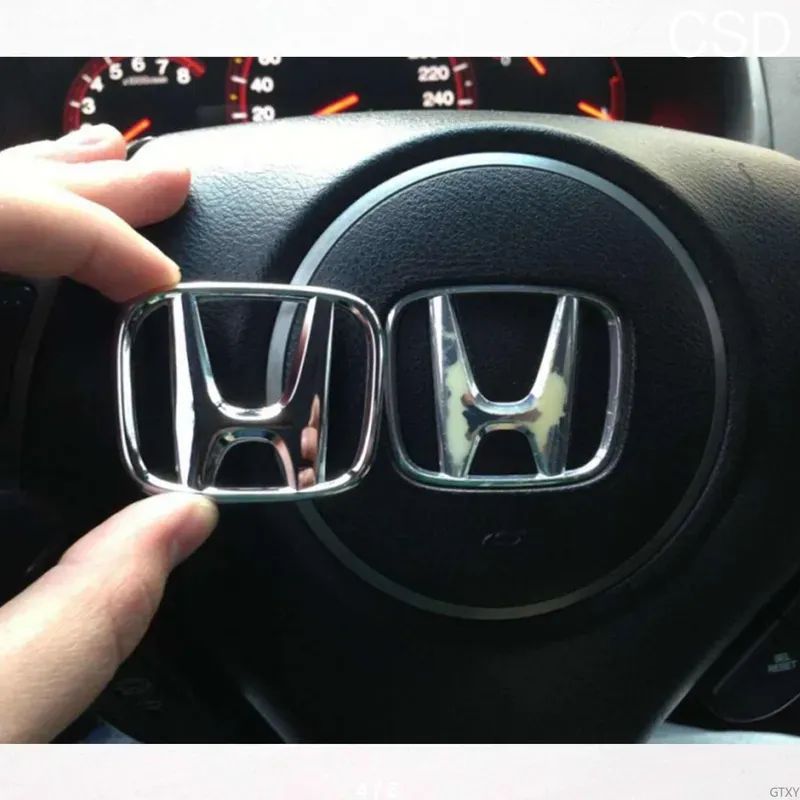 Эмблема на руль Honda 53х43 мм хром для Accord CR-V Jazz Fit и других моделей Хонда