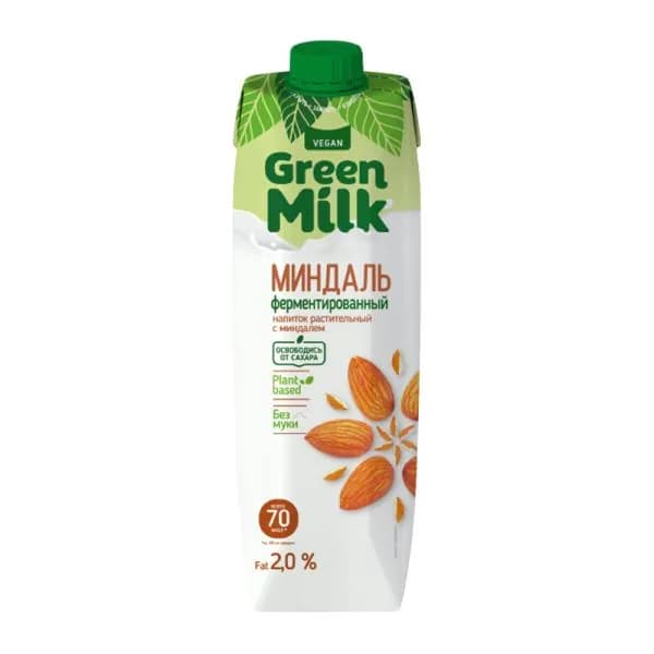 Напиток Green Milk ферментированный ячменно-нутовый миндаль 1л