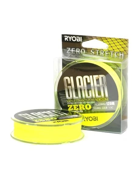Шнур RYOBI PE GLACIER 4* 120m d-0.203 #10kg Yellow RB4Y203