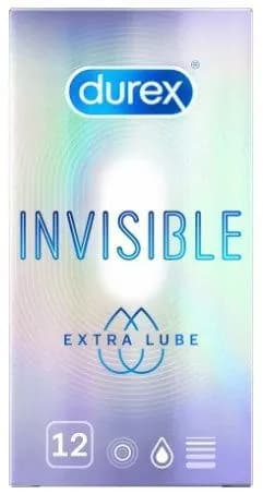 DUREX Invisible Extra Lube Презервативы 12 шт ультратонкие с дополнительной смазкой
