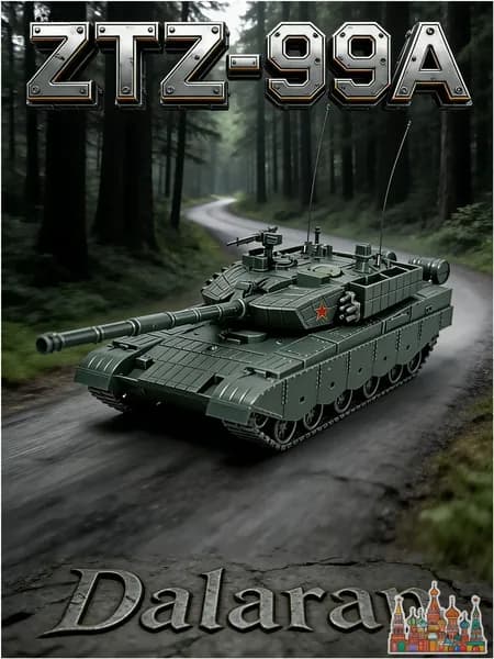 Премиумсборная модель танка ОБТ Тип 99А ZTZ99А в масштабе 1/72, произведенная Dalaran КНР, современный аналог ОБТ Т90М "Прорыв3", собираемая без применения клея.