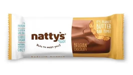 Шоколадный батончик Nattys&Go Peanut с арахисовой пастой покрытый молочным шоколадом 45 г
