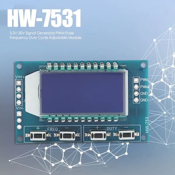 Генератор PWM-сигналов с ЖК-дисплеем, диапазон частот 1 Гц 150 кГц, регулировка частоты и скважности