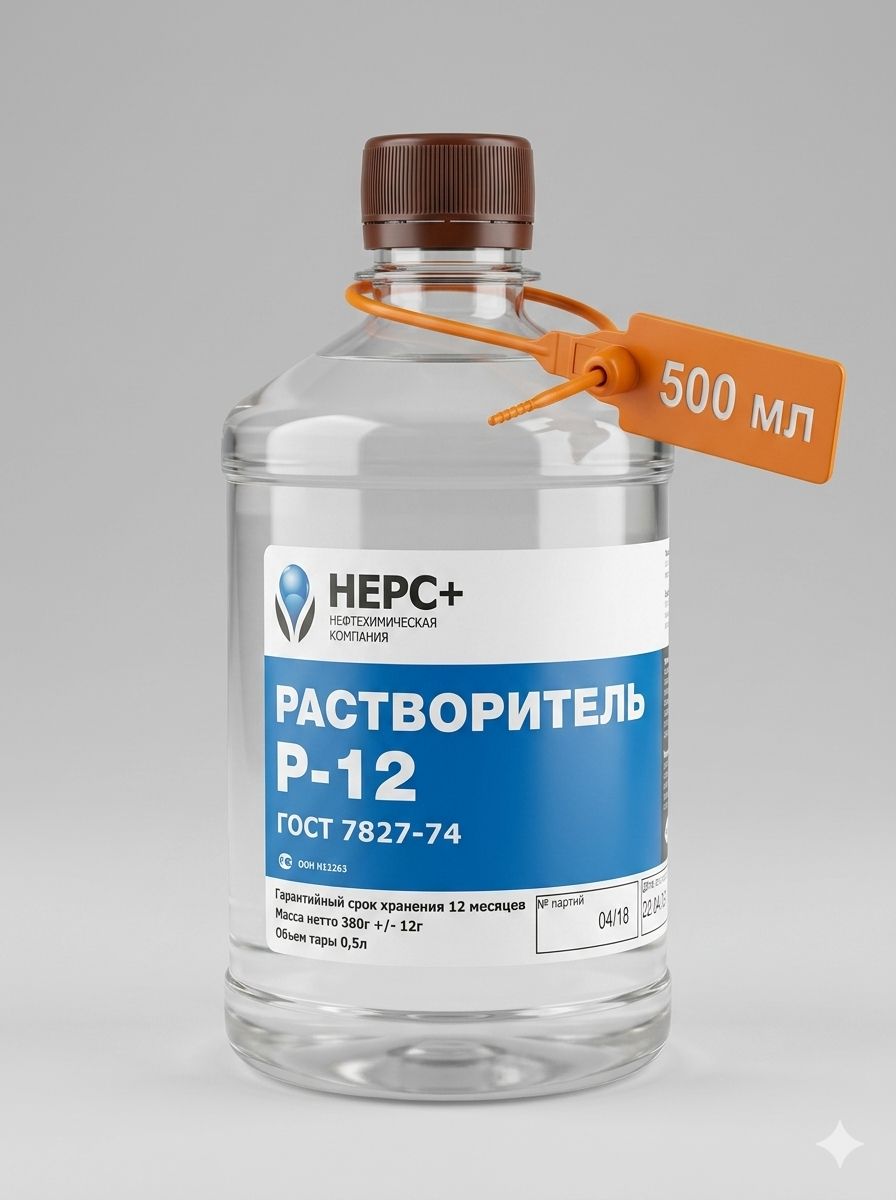 Растворитель Р-12 разбавитель Р12 акриловый 500 мл (380 г) для автоэмали