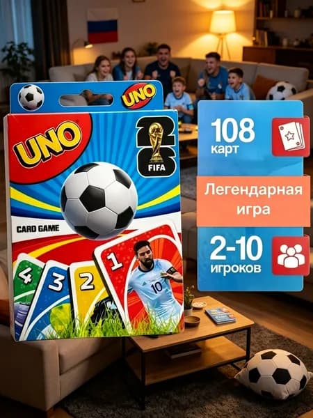 Настольная игра UNO карточная игра. Футбол.