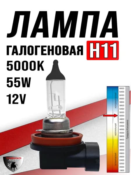 Лампа автомобильная H11 5000K галоген 55w