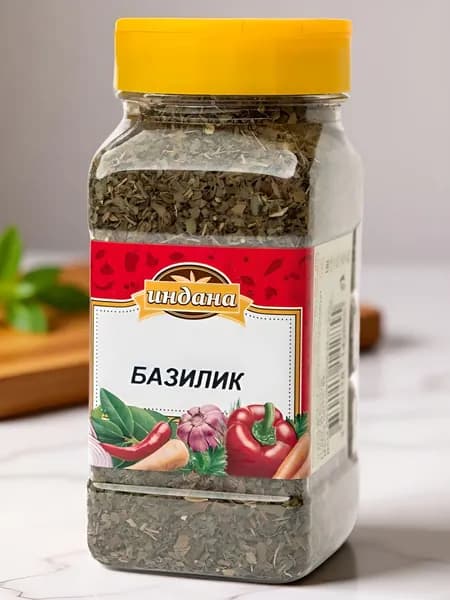 Базилик сушёный Индана 95 гр приправа для курицы, рыбы, мяса, шашлыка, картофеля