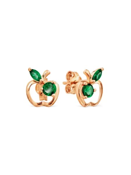 Серьги детские серебряные 925 пробы с фианитами, KARATOV