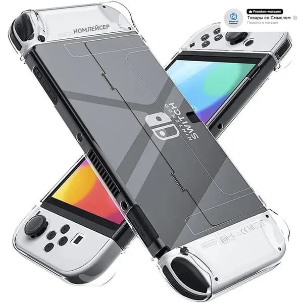 Закрепляемый прозрачный чехол для Nintendo Switch OLED, жесткий защитный чехол для ПК, совместимый с консолью Switch OLED и JoyCon