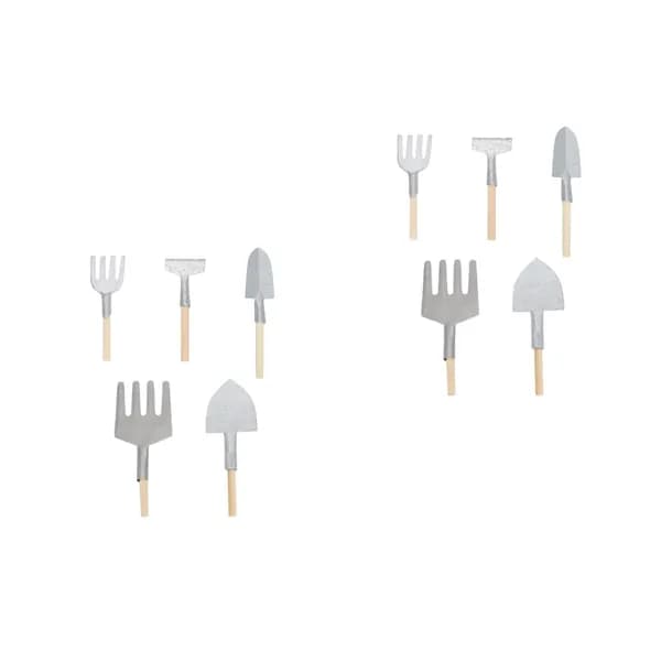 Миниатюрные садовые инструменты из металла и дерева для украшения мини-сада 10 предметов