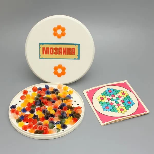 Винтажная детская мозаика "Пчелиные соты", пластмасса, 1980-е., СССР