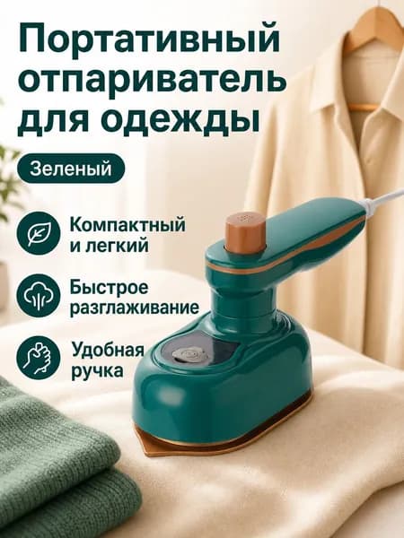 Портативный отпариватель для одежды с USB-питанием, 38 Вт, зеленый, титановая пластина