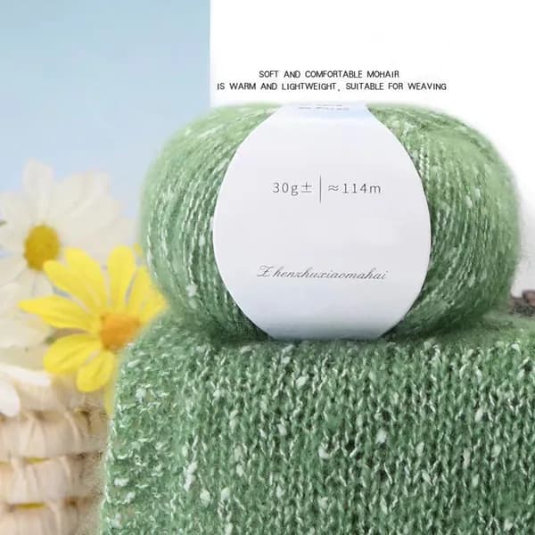 Жемчужная мохеровая пряжа,114 м,30г