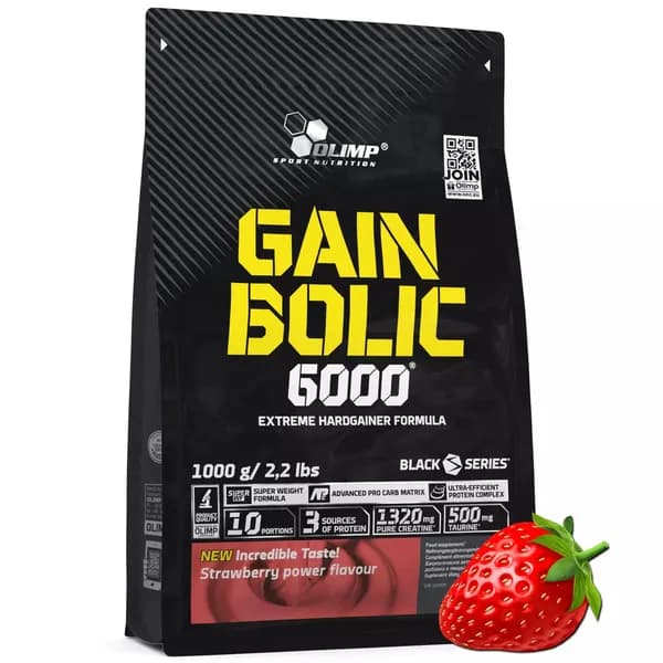 Гейнер для набора массы Olimp Gain Bolic 6000 - 1000 грамм, клубника