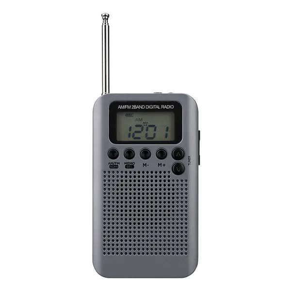 Карманный Цифровой DSP Радиоприемник HanRongDa HRD-104 Gray Питание от Батареек Расширенный УКВ Диапазон 64-108 MHz