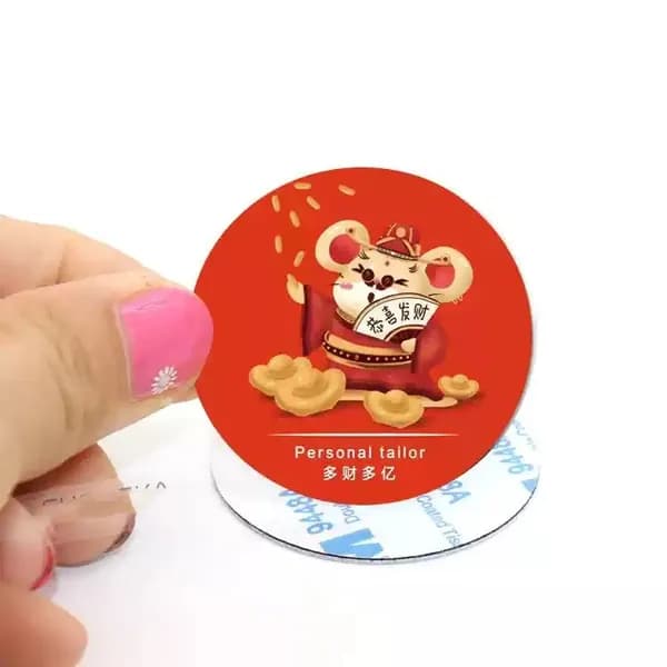 Ключ для домофона T5577 метка наклейка 40 мм на мобильный телефон (1шт) RFID 125kHz EM-Marin - перезаписываемая заготовка из ПВХ для копирования бесконтактных брелков и карт .