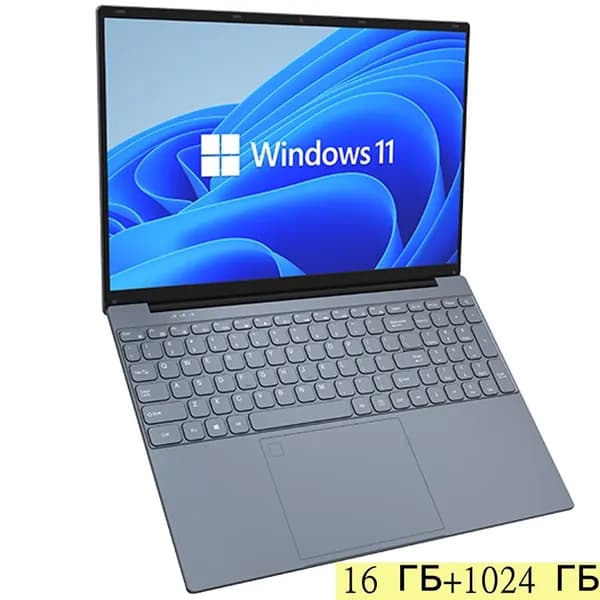 CARBAYTA N95 Ноутбук 16", Intel N95, RAM 16 ГБ, SSD 1024 ГБ, Intel HD Graphics, Windows Pro, (HJ95), темно-серый, Английская раскладка
