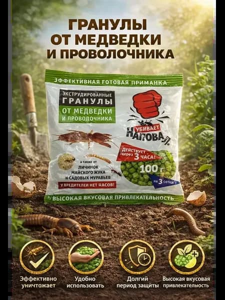 Гранулы от медведки и проволочника — защита растений