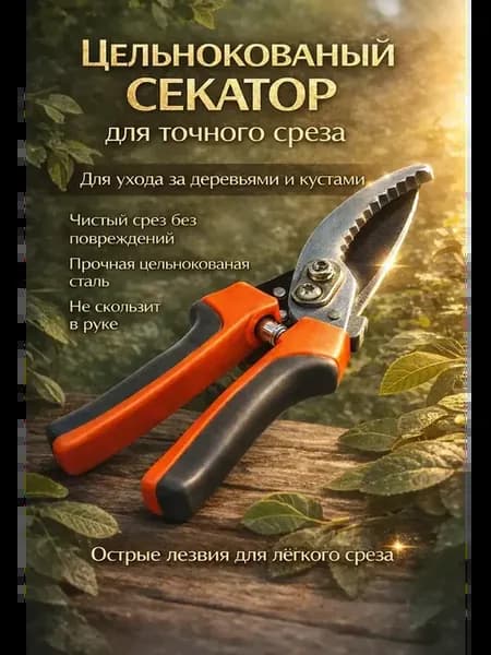 Секатор садовый ручной цельнокованный