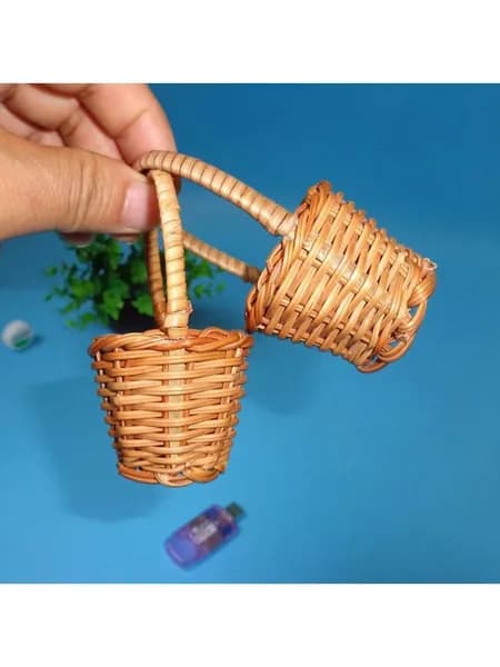 Кукольный дом мини маленькая корзина из ротанга маленькая корзина