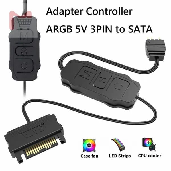 5-в-1 контроллер ARGB/RGB, мини-адаптер с кабелем синхронизации для ПК, вентиляторов и LED-лент