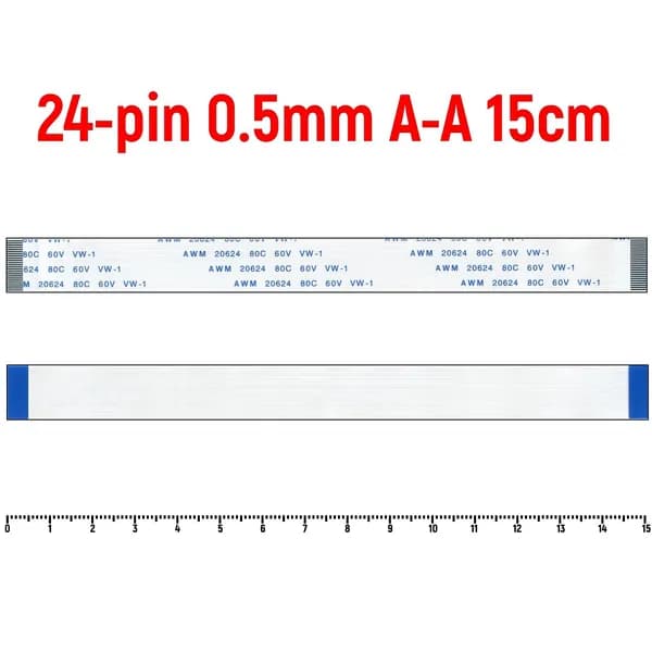 FFC Шлейф 24-pin Шаг 0.5mm Длина 15cm Прямой A-A