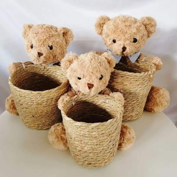 Корзины из соломы декоративные, набор 1 шт, горшки для цветов