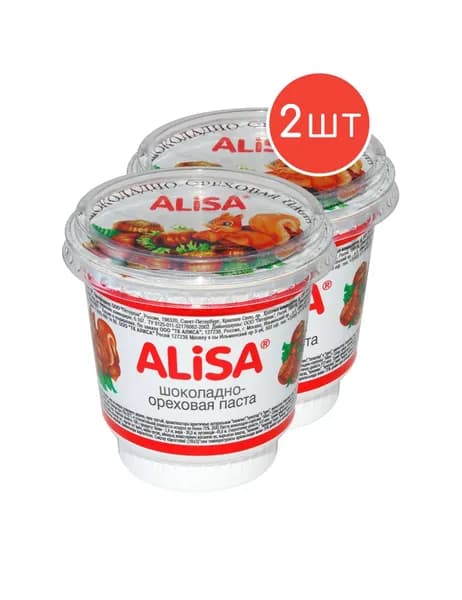 Паста Alisa шоколадно-ореховая 350г 2шт