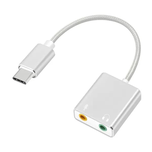 Звуковая карта USB-C/Аудиокарта внешняя/USB-C аудио адаптер