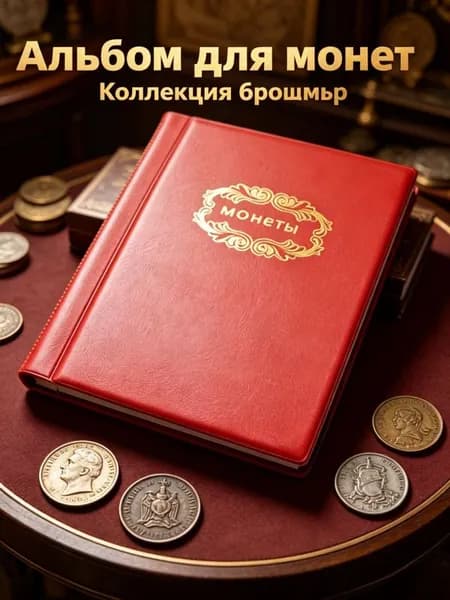 Аксессуар для коллекционера, книга-альбом на 120 монет, 1 предмет
