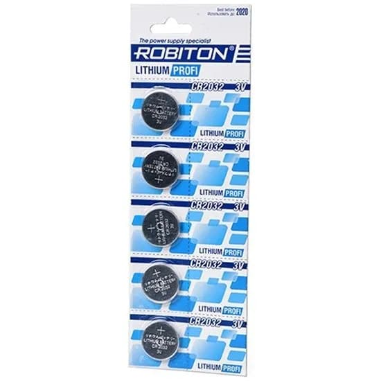 Элемент питания Robiton Profi CR2032 бл 5 (14607075947204)