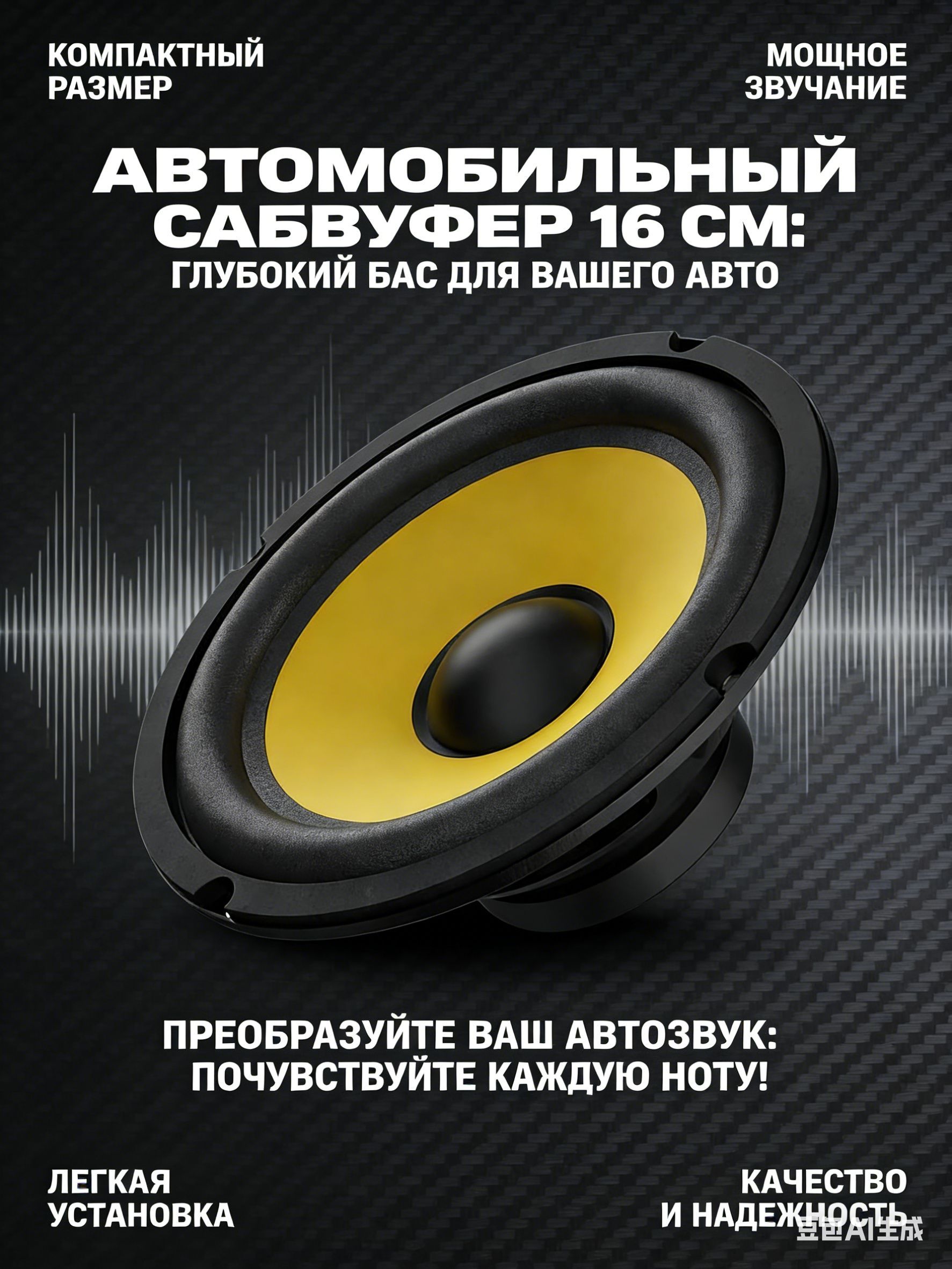 Сабвуфер автомобильный, 16 см (6 дюйм.)