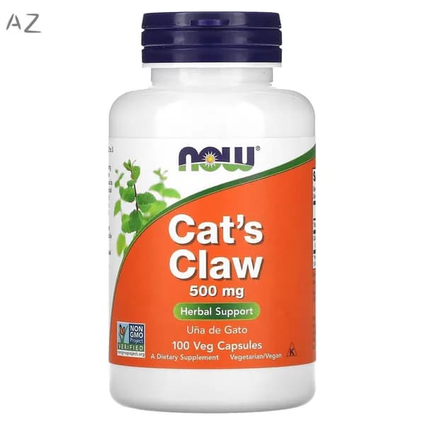 Кошачий коготь NOW Cat's Claw 500 мг 100 вегетарианских капсул (капсулы массой 619 мг)