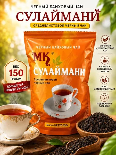 Чай черный листовой "MK Сулаймани" 150г