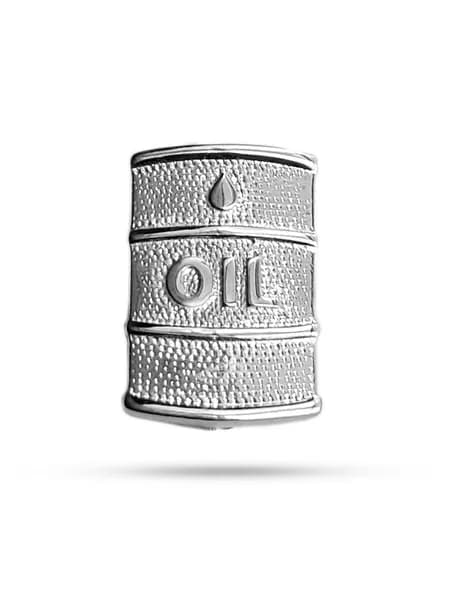 Брошь "бочка нефти" серебро 925