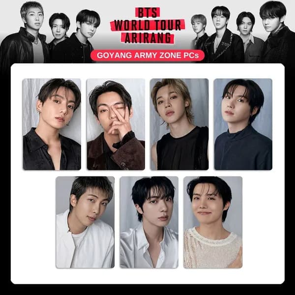 Карточки BTS WORLD TOUR ARIRANG БТС k-pop карточки коллекционные JIMIN SUGA JIN JK V Фотокарточки 54 * 86 мм 6 шт