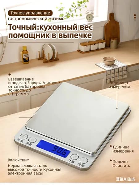 Электронные кухонные весы, белый