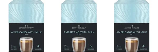 Деловой Стандарт Кофе порционный 3в1 Americano with milk, 18 г, 10 шт, 3 уп
